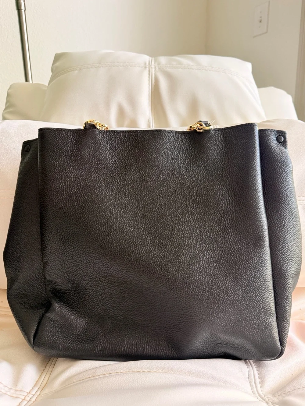 NWT Kate Spade Carlyle Pebbled Leather Tote | Black | Gold Chain | MSRP $398